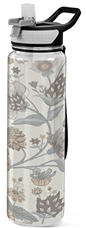 Boys Cycling Water Bottles Women Water Bottle Floral Vintage Paisley BPA Free Water Bottle for Men