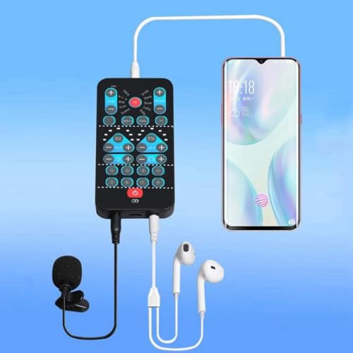 Changeur de Voix avec 10 Modes de Changement de Son, Fonctions de Carte Son Portables, Conception Portable de L'appareil de Changement de Voix pour L'enregistrement en Studio