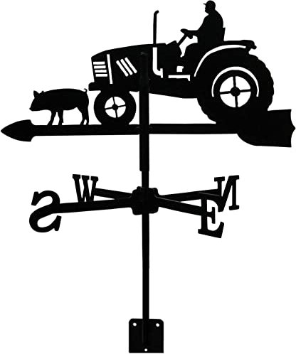 Girouette en métal exquise, girouette, girouette, Tracteur de Ferme, Silhouette, indicateur de Direction du Vent, girouette en Acier Inoxydable avec revêtement antirouille pour décoration ex