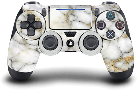 Head Case Designs White and Gold Marble Vinyl Sticker Gaming Skin Decal Cover Compatible With Sony PlayStation 4 PS4 DualShock 4 Controller