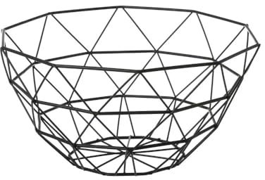 Frutero redondo geométrico de metal negro de Ø (28x14 cm)