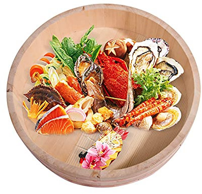 KARFRI Sushi-Reis-Rührschüssel, Sushi-Zubereitungsset mit 1 Reispaddel und 2 Bambus-Sushi-Matten für den Heimgebrauch im Restaurant, 30 x 7,5 cm (33 x 7,5 cm)