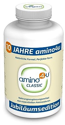 amino4u 300g Dose - Aminosäuren Komplex mit 8 essentiellen Aminos (EAA & BCAA) - Vegan, ohne Zusätze und aus Deutschland - 300 Tabletten