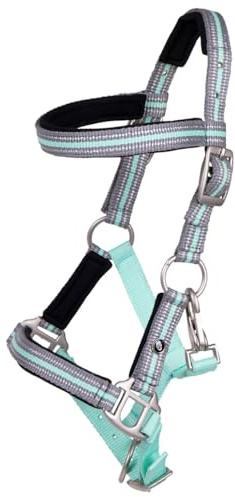 QHP Fohlenhalfter Flore mit Stirnband (Ice Green, Pony)