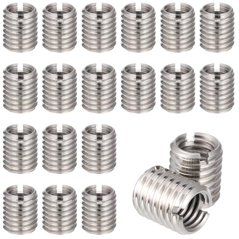 JIZZU M10 auf M8 Gewindereduzierer 20 Stück, 12mm Edelstahl Gewindeeinsatzschraube, Repair Tool Innengewinde Metrisch für Automobilen Dampfturbinen Mechanischen Geräten