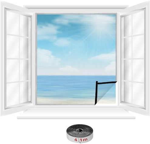 QWORK® Katzennetz Fenster Mit Selbstklebeband, Katzensicheres Fliegengitter, Sicherheitsnetz, Reissfestes Polyester, 180 * 200cm
