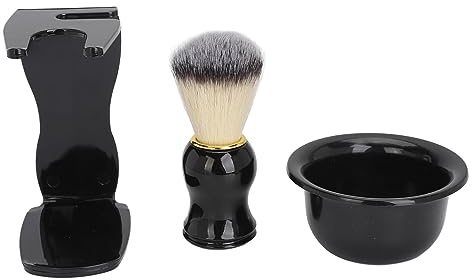 ANKROYU Bartbürsten-Set, Kunststoff, Nylonborsten, Bartpflegeset, Bartreinigungsbürste, Herren-Bartbürste, Taschen-Bartbürste mit Halter, Seifenschale für Zuhause, Reisen