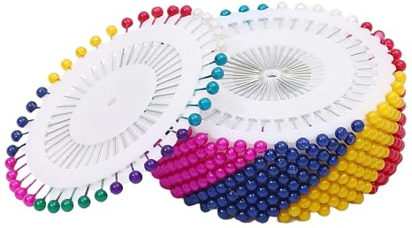 WedDecor 40 Round Pearl Head Quilting Pins Multicolour | Pack Of 40 Colourful Round Pearl Head Quilting Pins For Sewing And Dressmaking