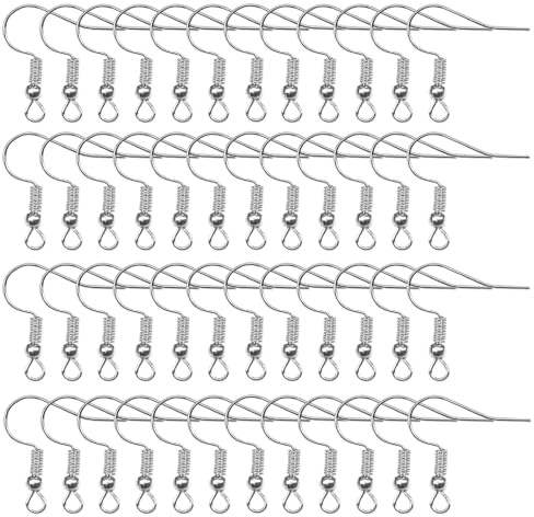 TOAOB 50 Pezzi Monachelle per Orecchini Ganci per Orecchini in Acciaio Inossidabile 18mm per Orecchino Fai Da Te Creazione di Gioielli Riparazione Accessorio