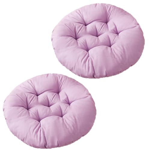 2 Pcs Round Chair Seat Pads 40cm Cotton Floor Pillow Tatami Seating Pillow Thick Padded Cushion Chair Seat Pads for Home Garden Dining Patio Balcony Office Outdoor Meditation (Pink, Round)