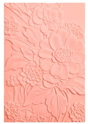Briartw blommande blommor texturmall 3D-präglingsmapp för korttillverkning lägger till texturerad detalj till pappershantverk 16 x 11 cm klar texturplatta perfekt för tungvikts kartong (≥250 gsm/11