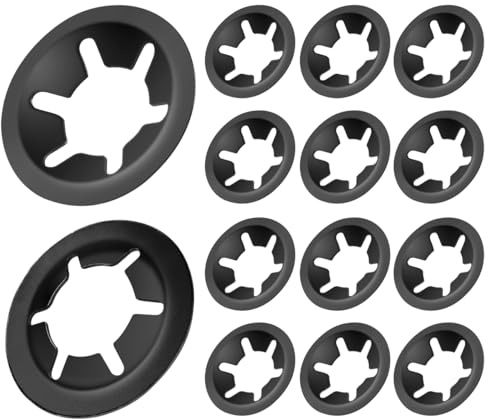 FOMGIIN Arandelas de Bloqueo Metalicas M6 x 16mm, 15 Piezas Arandelas de Seguridad de Velocidad Rápida, Negro 65Manganeso Acero Seguridad Redondos Anillos de Retención