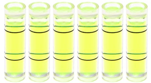 QUARKZMAN 6Pcs Petits Niveaux à Bulle Cylindriques 7x26mm Mini Niveau à Bulle Horizontal en Pmma Outils de Mesure de l'Équerrage pour RV TV Cadre Photo Outil de Nivellement