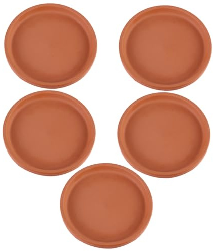 SUPVOX Elegante Set di 5 Sottovasi in Terracotta per Piante Vassoi Rotondi per Vasi da Fiori Piatti per Vasi da Fiori per Decorazioni per Casa E Ufficio