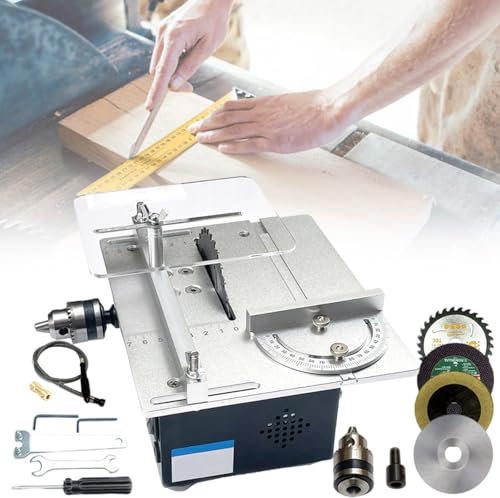 vnmudzeo Small Craft Table Saw 7-Speed Adjustable,120 W Mini Portable DIY Crafts Cutting Kit Household‌,Compact and Lightweight,220V
