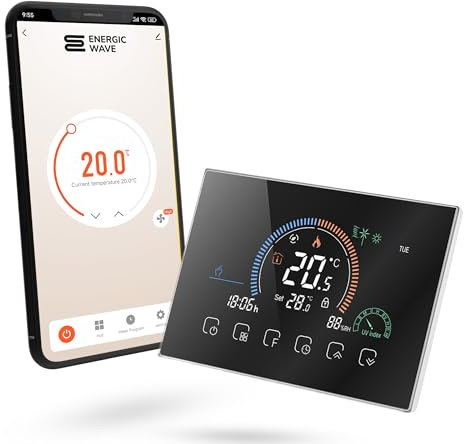 Thermostat Wi‑Fi WIDE 8.0 pour Chauffage au Sol Électrique – Écran Couleur Tactile, Programmable, Smart Home