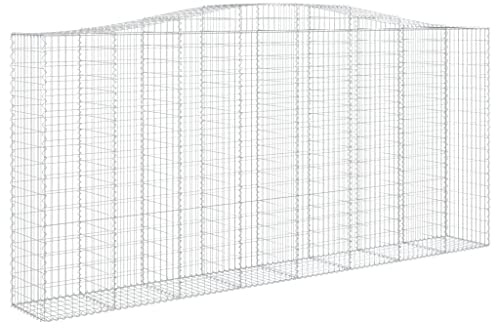 Panier de Gabion, Panier à Pierre Gabion Mur de Soutènement Clôture de Jardin arqué 400x50x180/200 cm Fer galvanisé