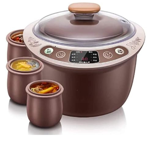 Healthy Purple Clay Slow Cooker – Pentola elettrica da 2,5 l per pasti in famiglia con appuntamento e cottura a vapore