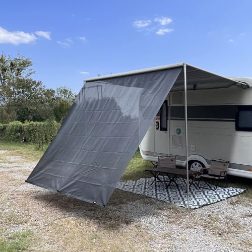 SHADEPLUS Sonnenschutz für Wohnmobile, Universelle Markisen Keder mit Ø4.8mm & 6.8mm, Sunblocker-Vorderwände mit Kompletten Sets 2.2M x 2.4M Screen