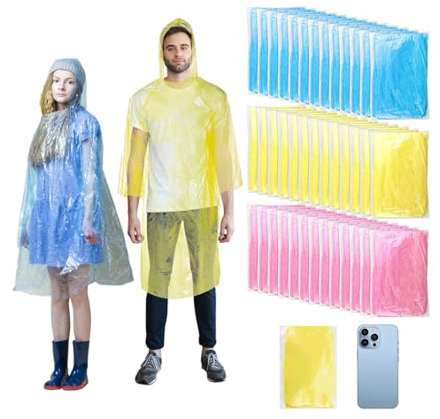 Ywoworld Disposable Rain Ponchos for Women Bulk,Emergency Ponchos Rain Adult for Women Travelling Camping Hiking