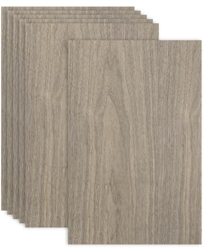 sourcing map Lot de 6 feuilles de contreplaqué en noyer, 30,5 x 45,7 x 0,3 cm, panneaux de bois brut légers/durables pour découpe et gravure au laser, artisanat, peinture, modèle d'avion