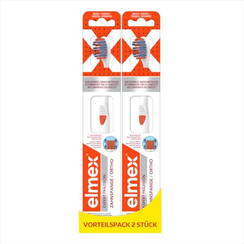 elmex Expert Präzision ZAHNSPANGE Ortho Zahnbürste sanft (Packung mit 2)