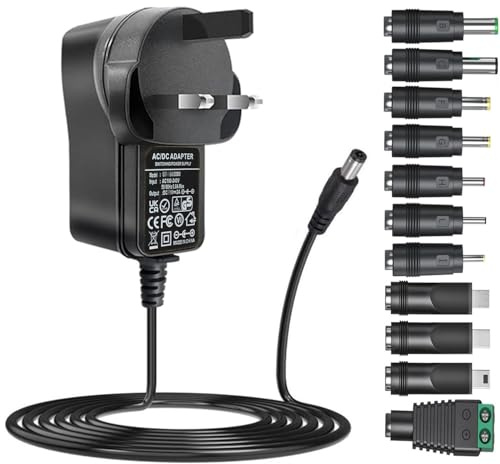 5V 2A AC Adapter Power Supply DC5V wall charger with 11 interchangeable DC plug tips AC to DC5Volt 2A 1.5A 1A 800mA 600mA 500mA 400mA 200mA 100mA Power Adapter 5v power cord ac dc adapter