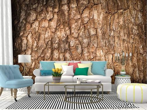 Fotomurales Decorativos Pared Corteza de árbol 200x140 cm Papel Pintado Tejido No Tejido Textura Fotomural 3D Mural Paredes Papel Tapiz Decoración Salón o Dormitorio a-4250