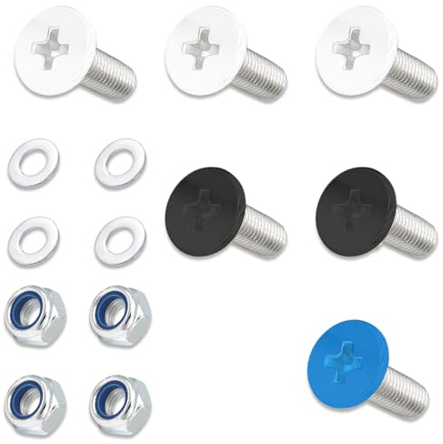 polarmotor M6X12mm Kennzeichen Schrauben Motorrad Set Edelstahl für Kennzeichenhalter, Moped, Roller Nummernschild Halter