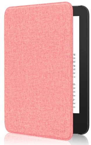 MoKo Hülle für 6 Amazon Kindle 11.Gen,2024/2022, Denim Rosa | Leichte Schutzhülle，Auto Aktiv-/Ruhemodus, wasserdichte Schutzhülle,für Amazon Kindle Basic 11. Generation 2024/2022
