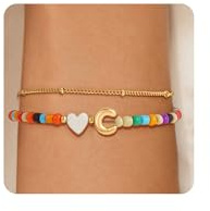 SLOONG Teenager Mädchen Geschenke, Armband Damen Gold Armband mit Buchstaben Personalisiert Geschichtet Armbänder Armkette Damen GoldSchmuck Jewelry Teenager Mädchen Geschenke für 4 5 6 7 8 9 10 Jahre