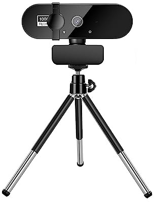 OutFyt Webcam 4K 1080P Mini fotocamera 2K Full HD con microfono 15-30fps USB Web Cam for PC Laptop Videocamera for riprese, Guardia del flusso(1080P With Tripod)