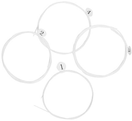 PAMINGONO 4 Stück Robuste Nylon Ukulelensaiten Ersatzset für 21/23/26 Zoll Ukulele Reißfeste Nylonsaiten Musikinstrumentenzubehör