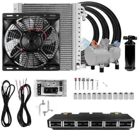 aire acondicionado portátil, Compresor De Aire Acondicionado Eléctrico Universal, 12V, 24V, Para Clásico, Para Coche, Furgoneta, Street Rod(12v)