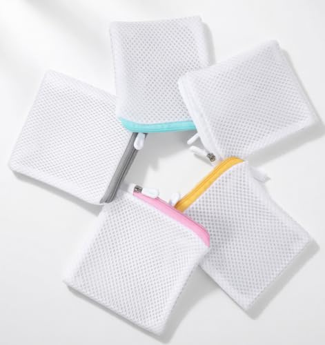 5 Stück Wäschenetz Klein, Wäschesack Klein mit Reißverschluss, Netzwäschesack für Feinwäsche, Unterwäsche, Socken und Reiseaufbewahrung (14 x 12 cm)
