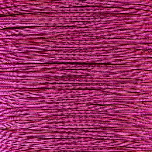 PARACORD PLANET Streifen Muster Typ III 550 Paracord – Helle Farbe Auswahl – erhältlich in 10, 25, 50, 100, 250, und 1000 Füße, Neon Pink with Black Stripes, 1000 Feet