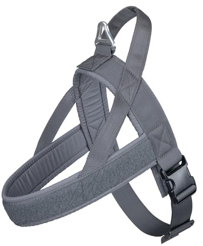 EXCELLENT ELITE SPANKER Einfach Nylon Zugfrei mit gepolsterter Hundeweste | Taktisch Militärisch Dienst Verstellbares Geschirr mit Kontrollgriff für kleine mittlere und große Hunde Spaziergang Training