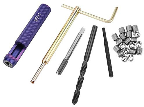 DEWIN Kit de Réparation Filetage, Insert M7 Filetage Hélicoïdal Enroulé d'Acier Inoxydable M7 Outil de Réparation de Filetage Insert Hélicoil de Bobine d'Insertion