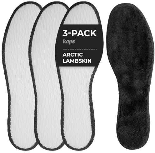 Arctic Lammskin VInterinnersulor Kit, 3 Par Mjuka Borst-och Bomullskantskoinlägg för Män och Kvinnor, Mycket Varma, 3 Par Set, av Kaps (42 EUR / 8 UK Män)
