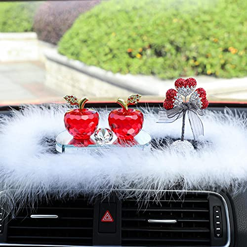 Kristallglas Rot Apfel Figuren Auto Parfüm Flasche Apfel Obst Briefbeschwerer Auto Tisch Ornament Dekor Fengshui Geschenke-rot 2