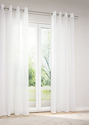 LYSEL - Ösenschal Esira #1W in den Maßen (B x H): 144cm x 245cm in Cremeweiß/weiß