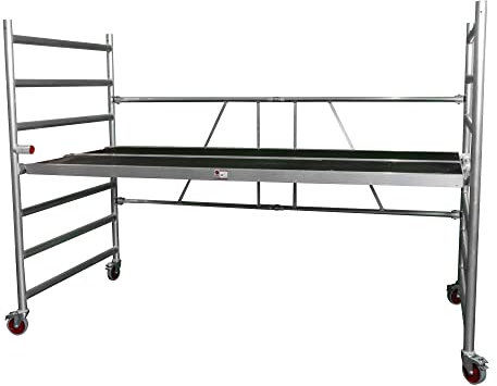 JUMBO Rollgerüst 250 BK | Alu Gerüst | Plattform mit Luke 135 x 250 cm | Zimmerfahrgerüst, Aluminium Rollrüstung | bis 3,0 m Arbeitshöhe | DIN EN 1004 | erweiterbar…