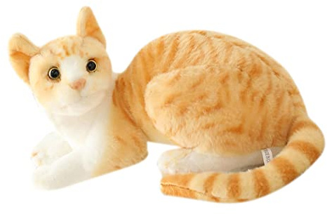 Realistische Katze Kuscheltier, 30cm Liegendes Püppchen Stofftier Spielzeug für Kinder und Frauen - cartoon�é 있지 Importiere mit aufgebiete für 사상 يُع koristi gemacht als Geschenk für jeden Kakao Fan