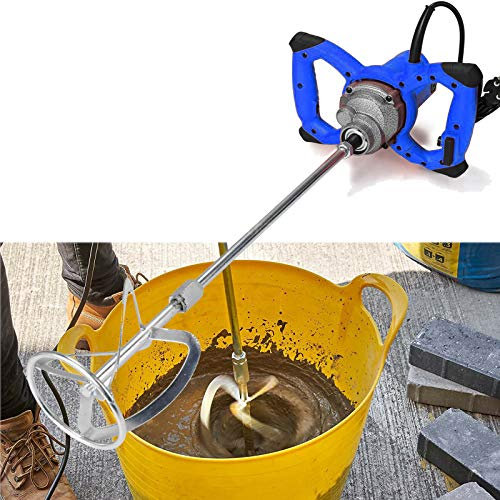 2600W Miscelatore cemento e malta, Miscelatore per Calcestruzzo Miscelatore per Colla, Mescolatore Betoniera, Qualità Industriale, 6 Vlocità, 120mm M4 attacco M14