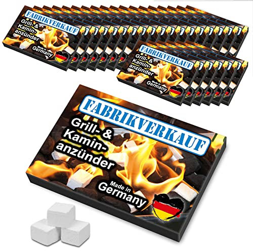 FABRIKVERKAUF (24 Stück) Weiße Anzündwürfel vom Deutschen Hersteller, Grillanzünder, Kaminanzünder, Ofenanzünder, Paraffin Würfel, Anzünder Made in Germany (Paraffin 24 Anzündplatten)