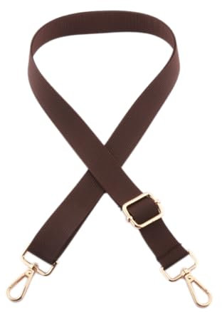 Whakano 1 Stück Taschengurt 2,5cm Breit für Damen Herren mit Karabiner,Verstellbarer 75-145cm Taschenriemen,Ersatz Schulterriemen Schultergurt,für Duffel Kameratasche Laptoptasche,Braun,Goldschnalle