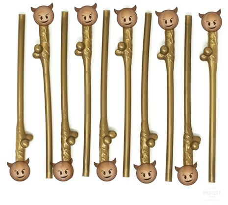 Trinkhalme für Junggesellinnenabschied, goldfarben, 10 Stück