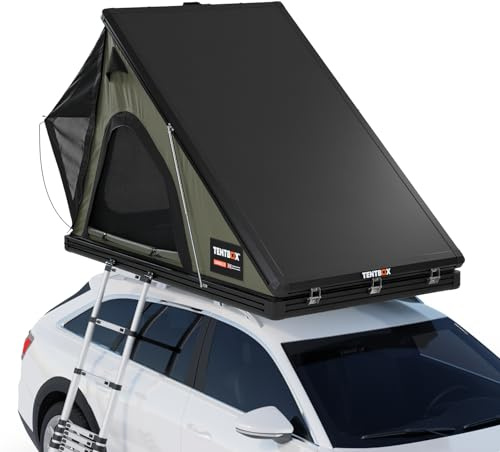 TentBox - Tienda de Techo para Auto Cargo - Tienda de Techo TentBox, Capacidad para 2 Personas - Apta para la Mayoría de los Autos - Construida Completamente en Aluminio, Montaje en 30 Segundos