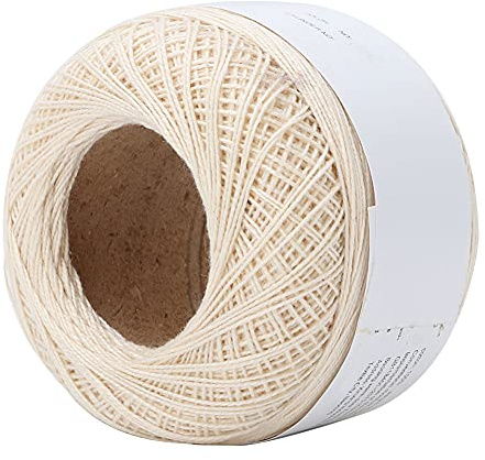 Filato all'uncinetto Popolare Pizzo Cotone All'uncinetto A Mano Seta Estiva Linea Sottile Leggera (6603 Rice White)