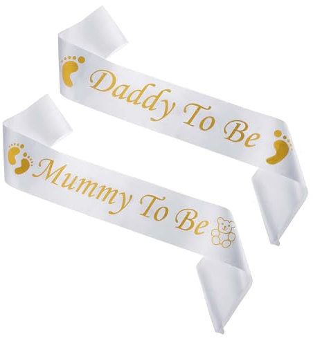 DIVINA VITAE 2 Ceintures pour Future Maman Et Futur Papa Mommy to Be Et Daddy to Be Ceintures Set Sangle D'épaule pour Futurs Parents Fête Prénatale Ceintures Décoration FêTe Bébé Révélation du Genre